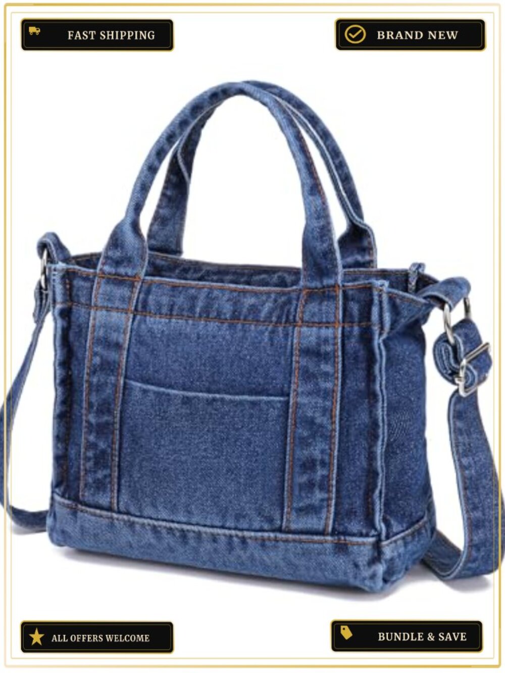 AOCINA Denim Purse Jean Tote Bag for Women Crossbody Bags